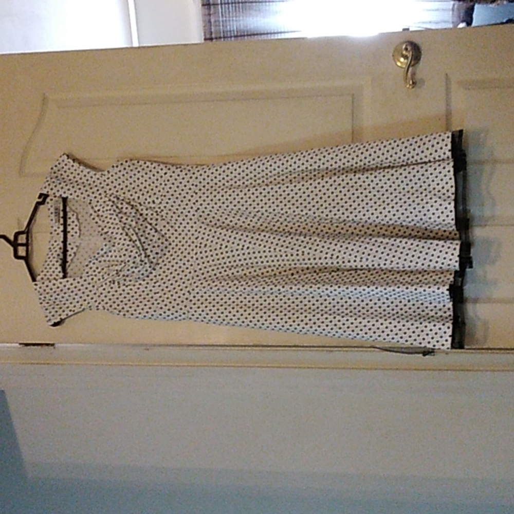 Rockabilly style B&W polka dot dress